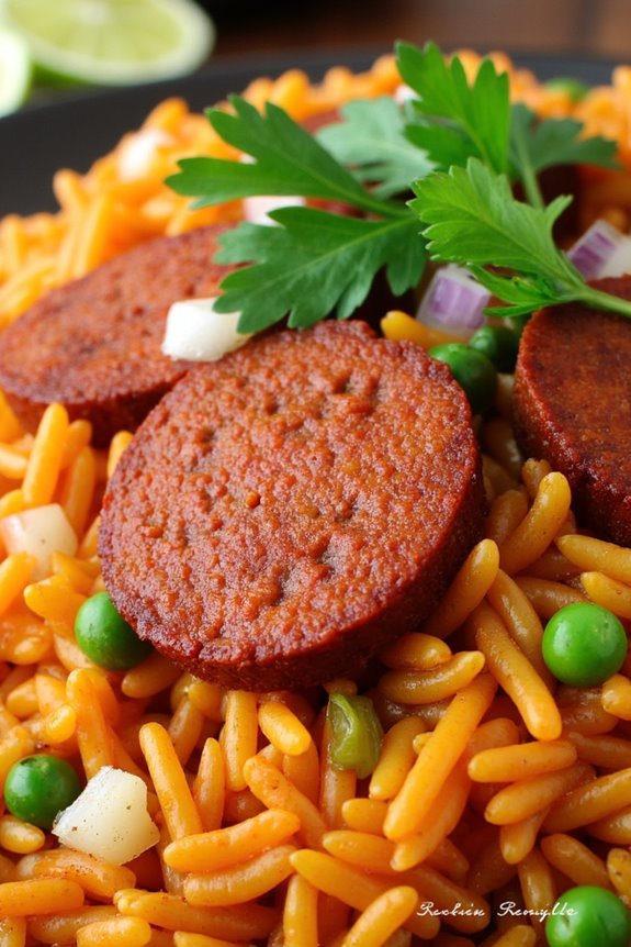 spicy chorizo rice dish