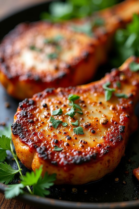 spicy crispy flavorful pork chops