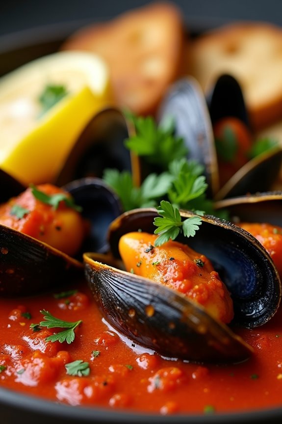 spicy mussels in tomato sauce