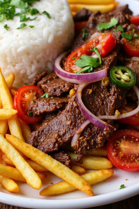spicy peruvian beef stir fry
