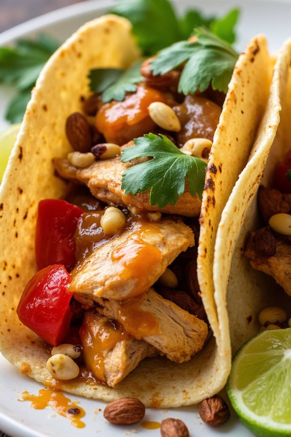 spicy peruvian sauce tacos