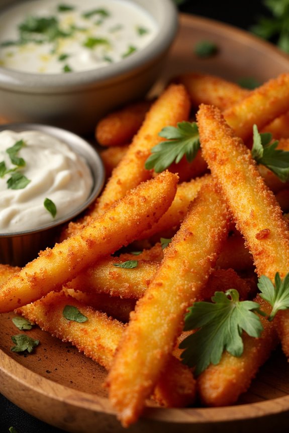 spicy yuca with cilantro sauce