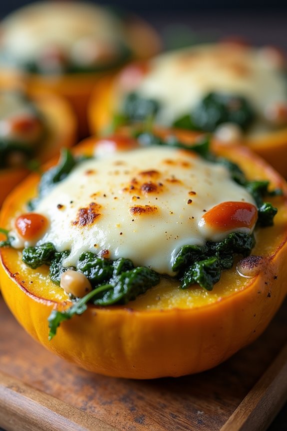 spinach cheese stuffed squash
