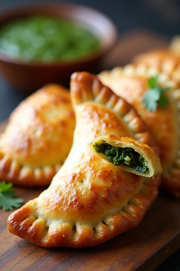 spinach filled savory pastries