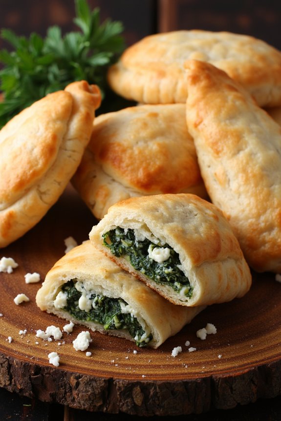 spinach filled savory pastries