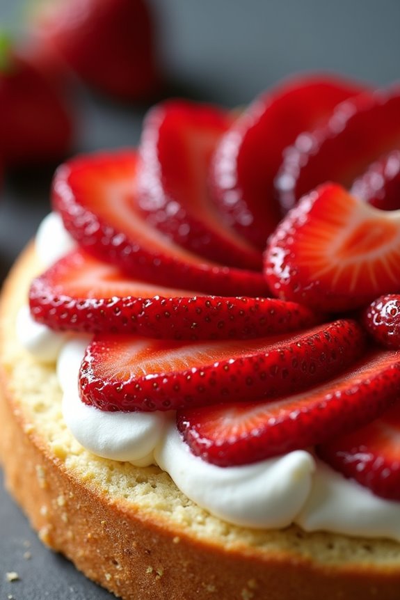 strawberry cake with cream