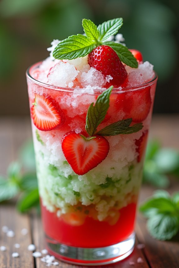 strawberry mint shaved ice