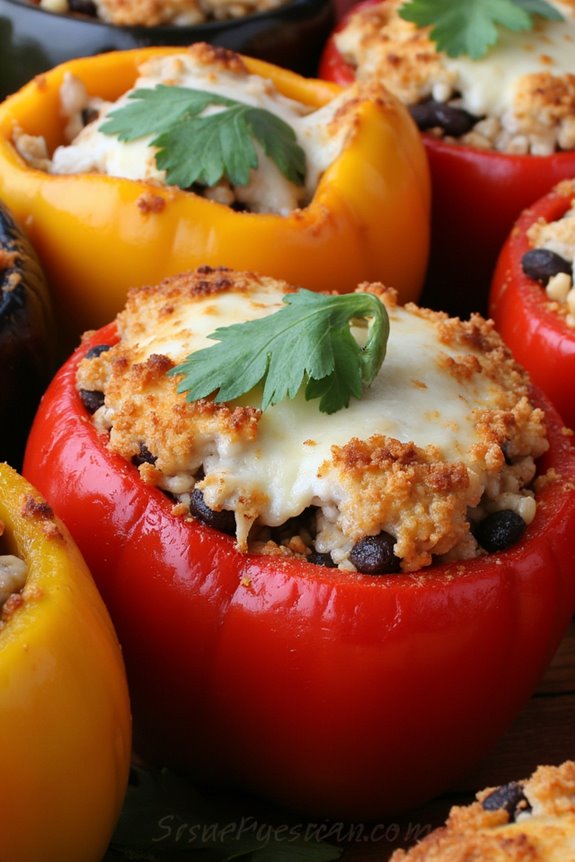 stuffed peppers with tacu tacu