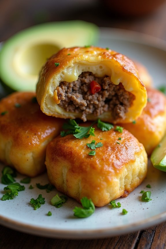 stuffed yuca with filling