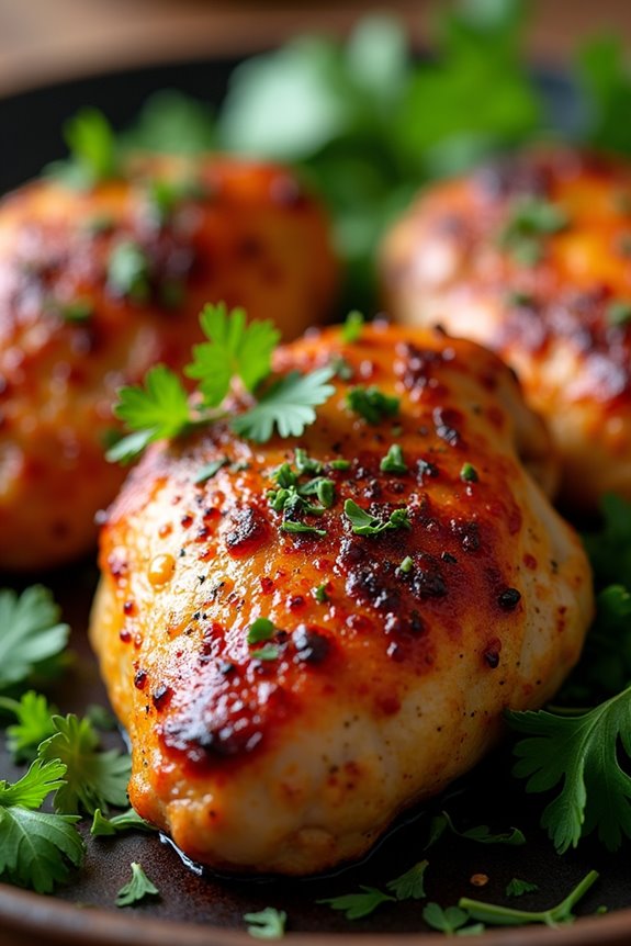 succulent spiced chicken thighs