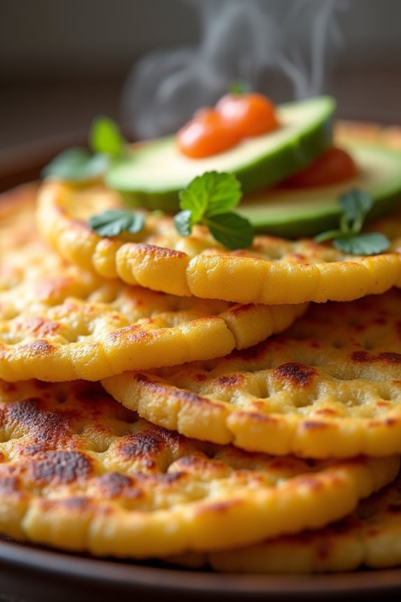 sweet and savory corn arepas