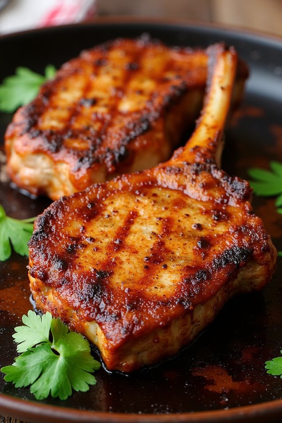 sweet and spicy pork chops