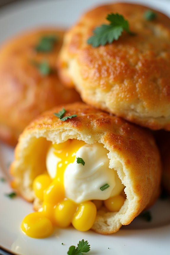 sweet corn cream cheese arepas