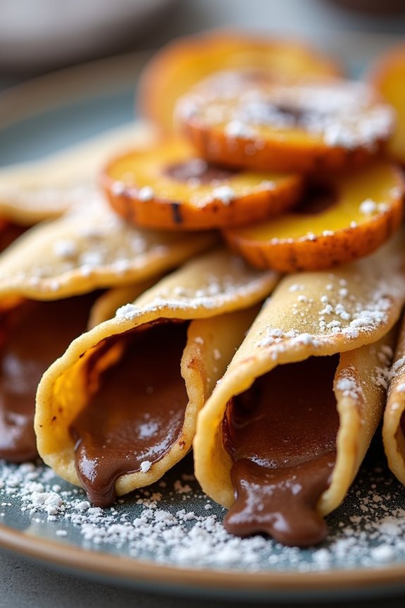 sweet plantain nutella crepes