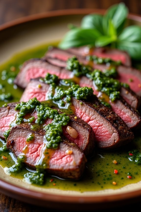 tender beef with chimichurri