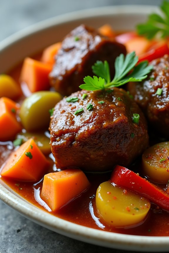 tender oxtail vegetable stew