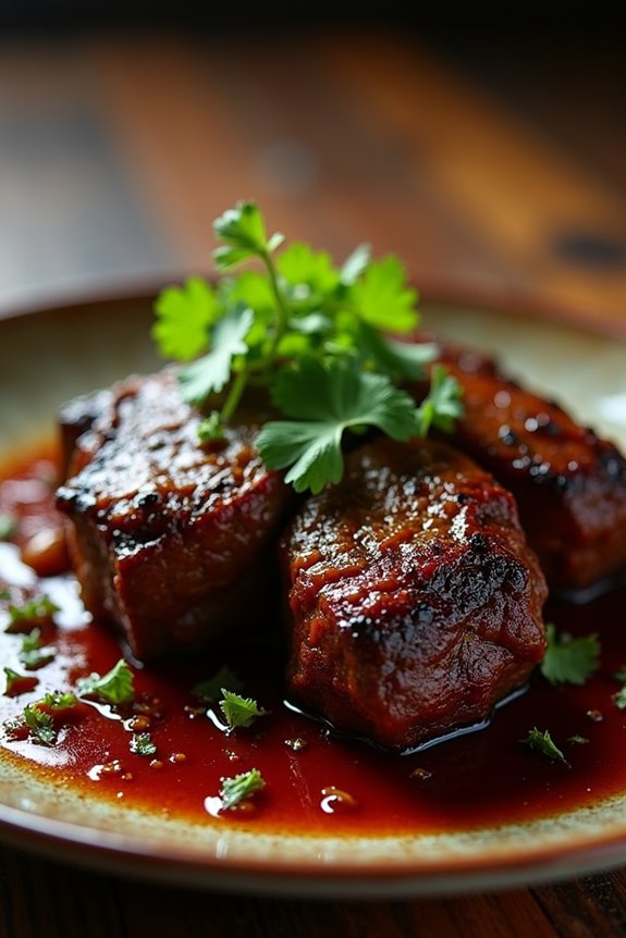 tender slow cooked beef ribs