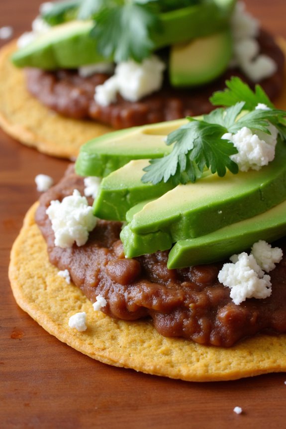 tostadas with refried beans