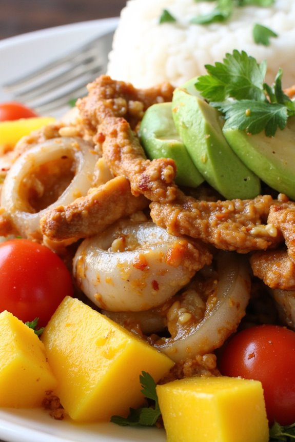 tropical chicken saltado delight