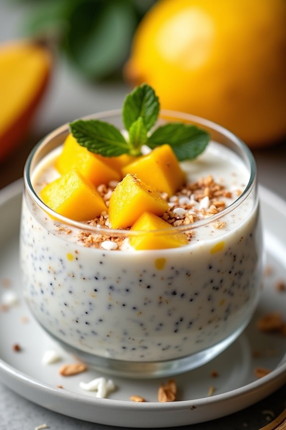 tropical coconut mango pudding