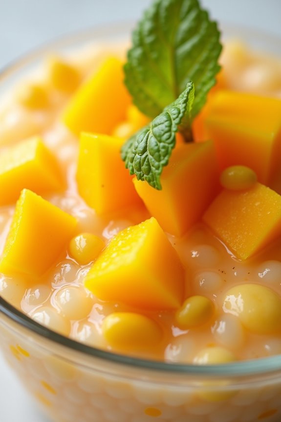 tropical dessert with tapioca