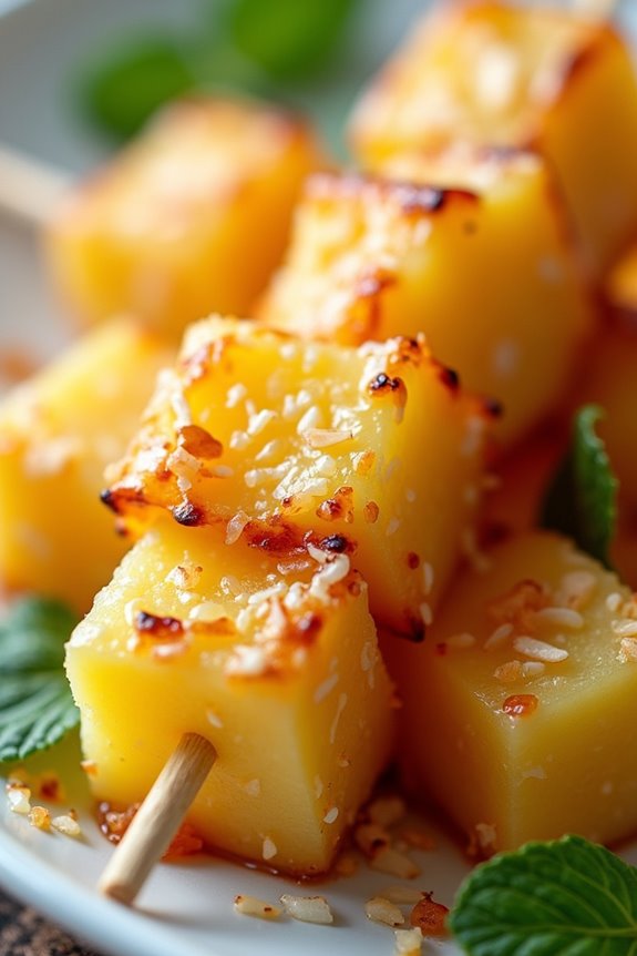 tropical grilled dessert skewers