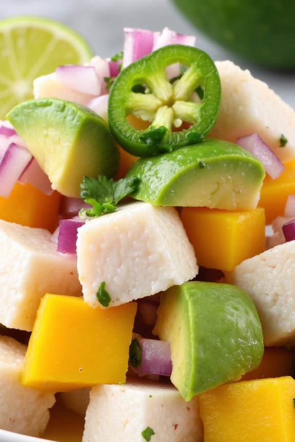 tropical mango avocado ceviche