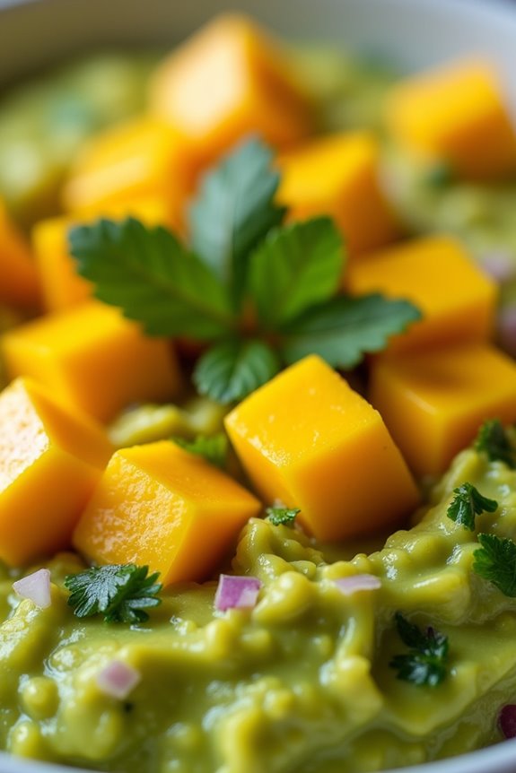 tropical mango avocado guacamole