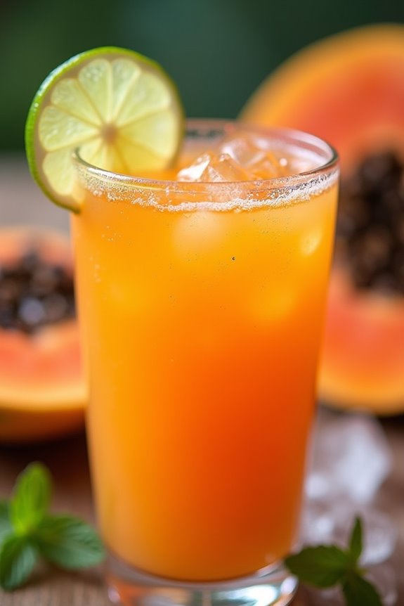 tropical nutritious papaya drink