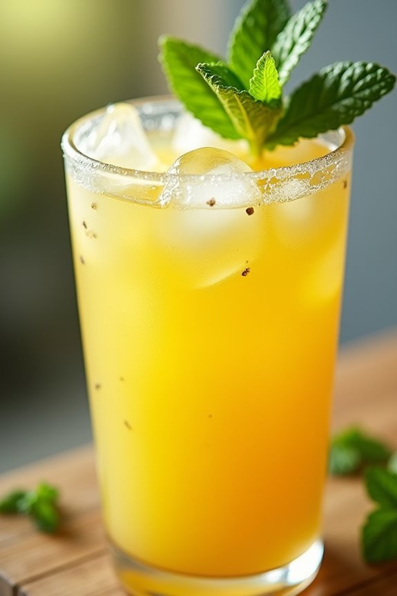 tropical pineapple mint refreshment