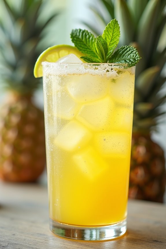 tropical refreshing mint beverage