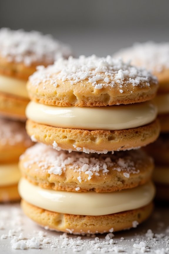 vegan coconut filled sandwich cookies