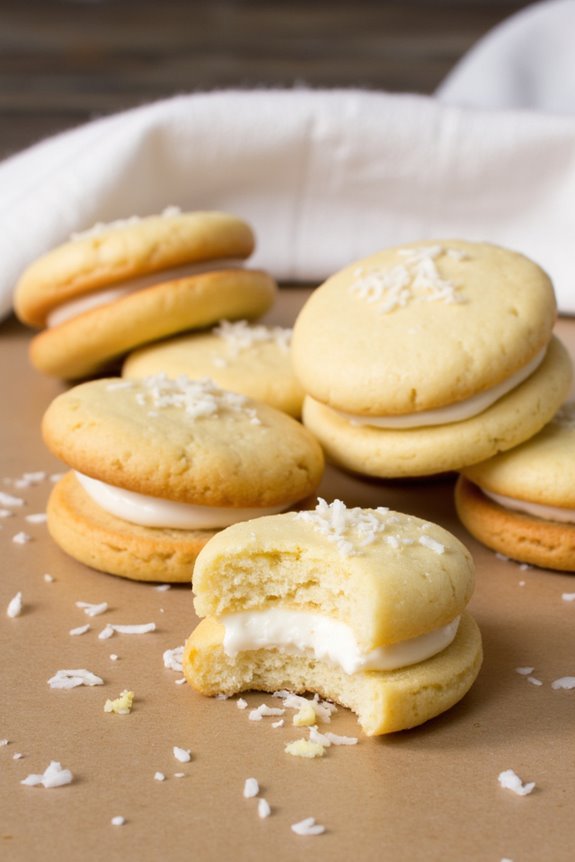 vegan cookies with coconut filling