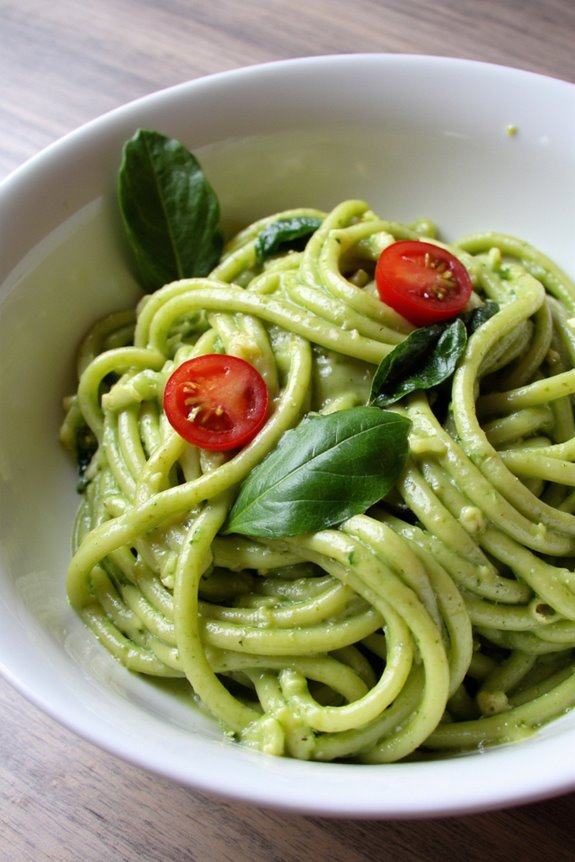 vegan creamy green pasta
