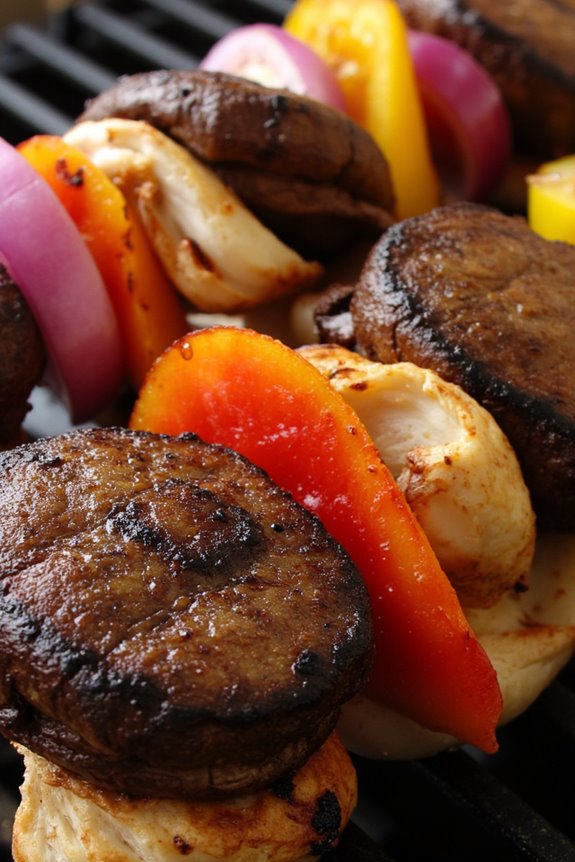 vegan peruvian mushroom skewers