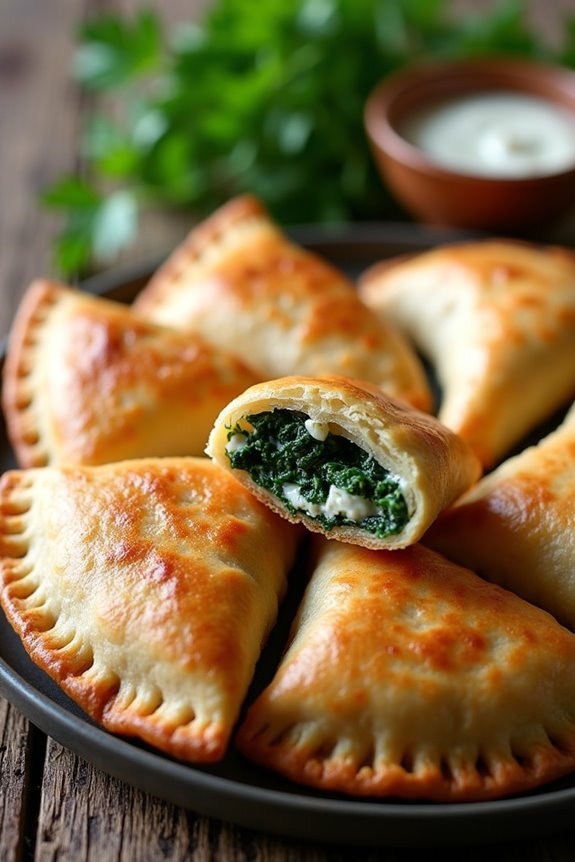 vegan spinach ricotta empanadas