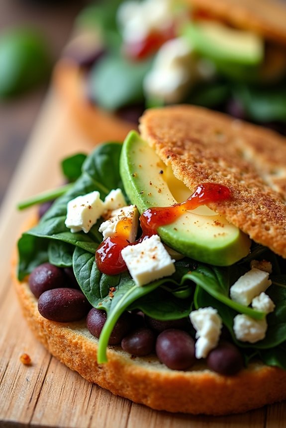 vegetarian black bean arepas