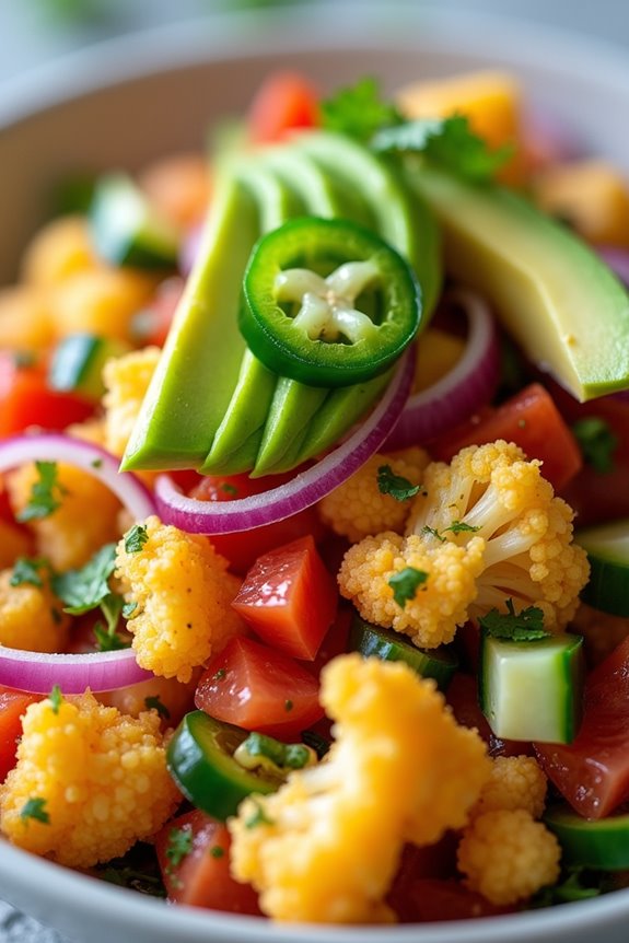 vegetarian ceviche with cauliflower
