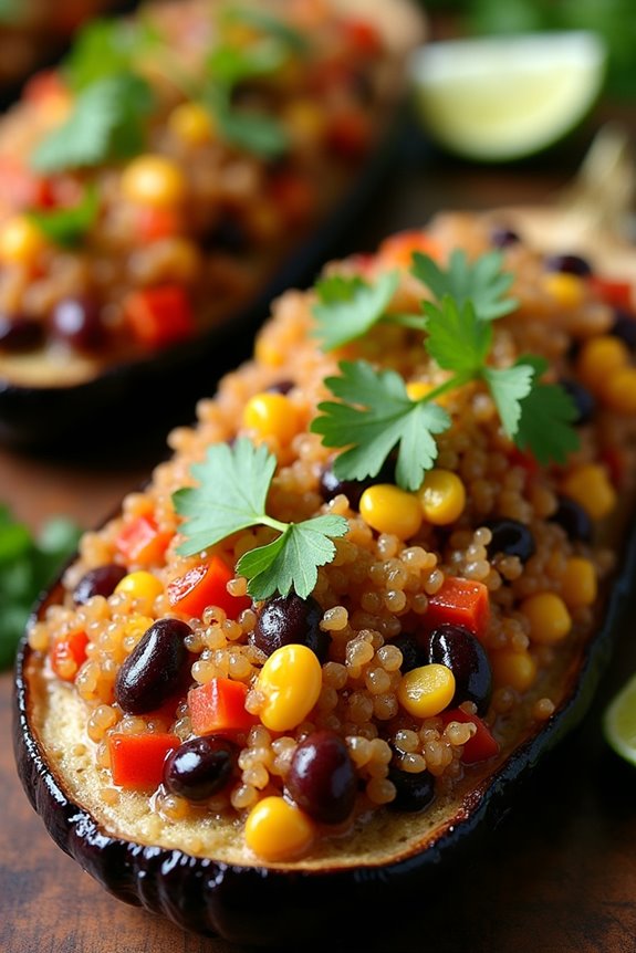 vegetarian stuffed eggplant dish