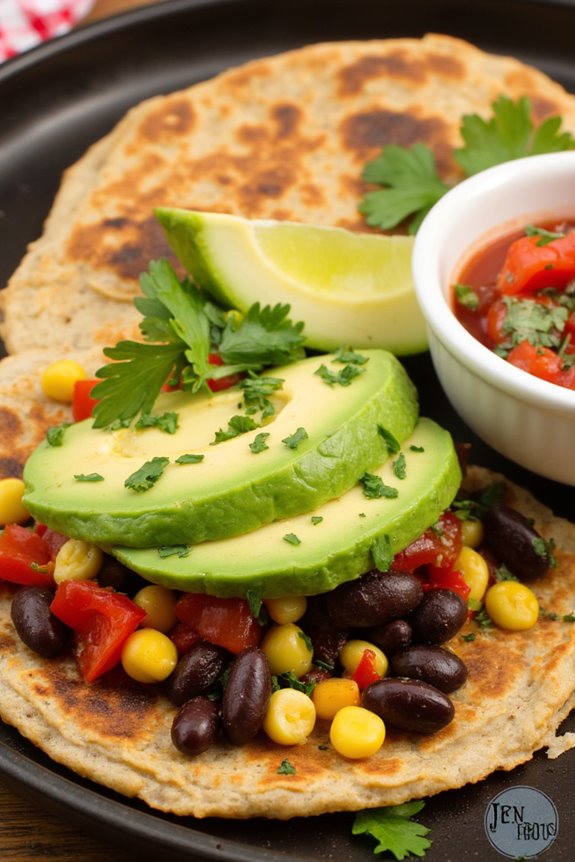 veggie filled cornmeal cakes