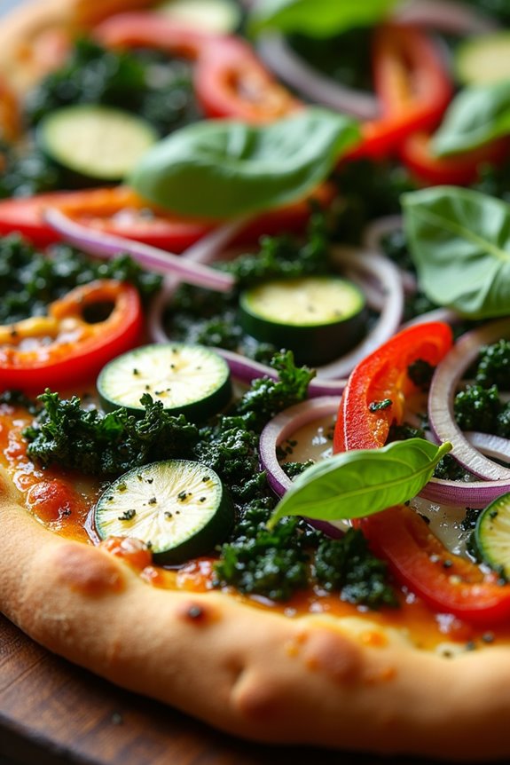 veggie pizza with brazilian greens