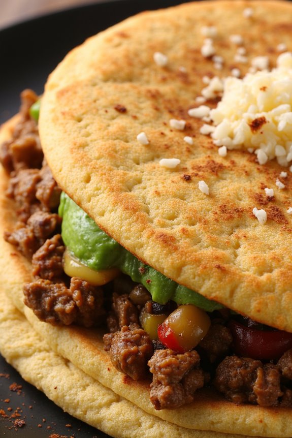 venezuelan arepas with beef