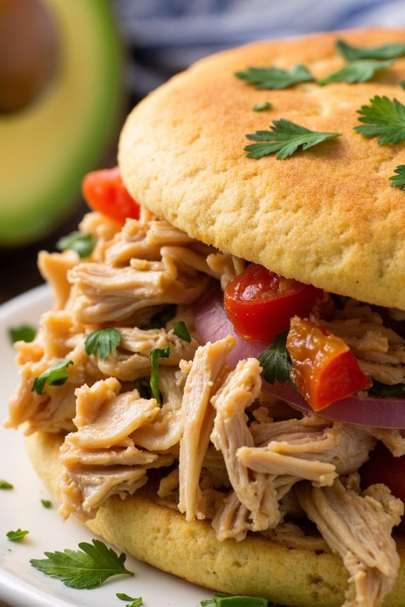 venezuelan arepas with chicken