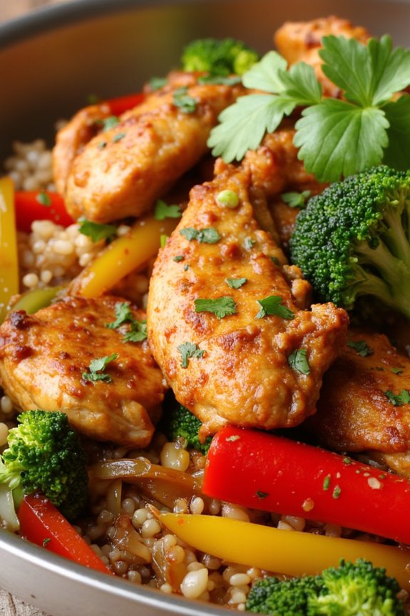 vibrant aji amarillo chicken stir fry