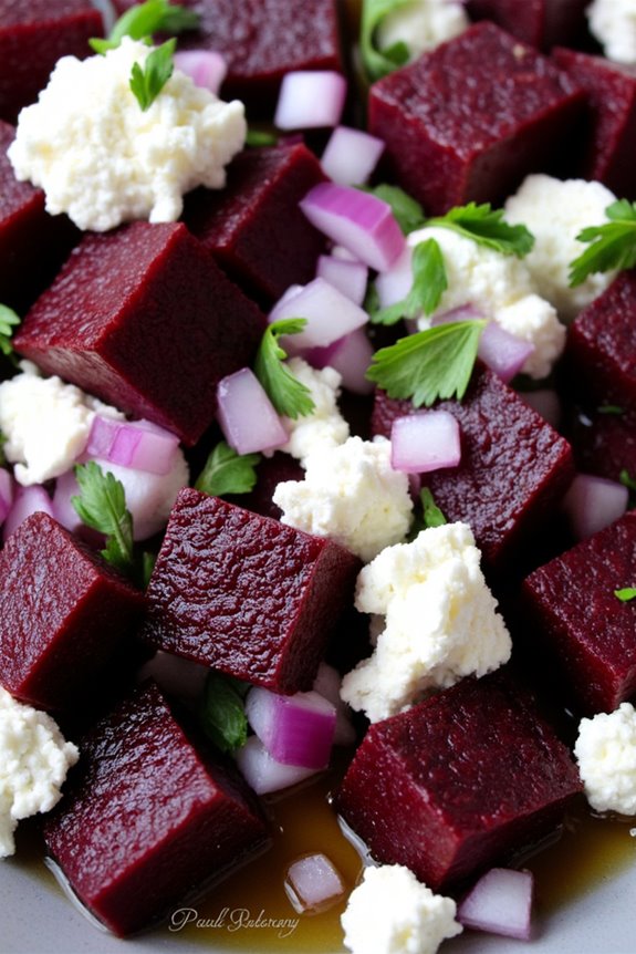 vibrant beet and feta salsa