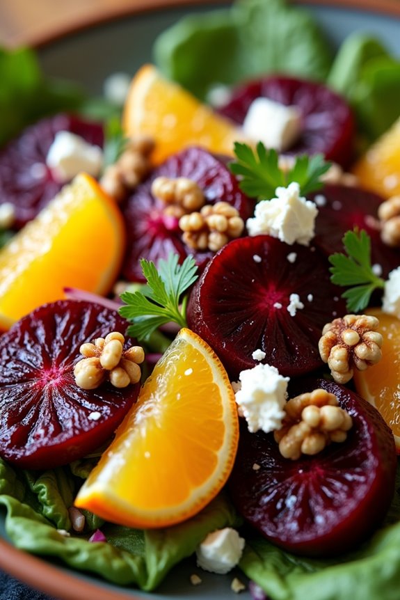 vibrant beet and orange salad