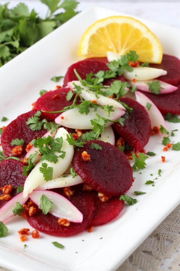 vibrant beetroot fennel dish