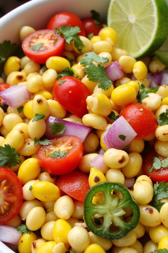 vibrant charred corn salsa