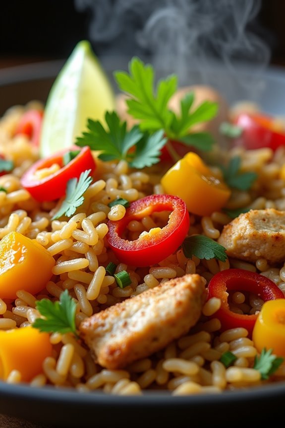 vibrant chicken and rice