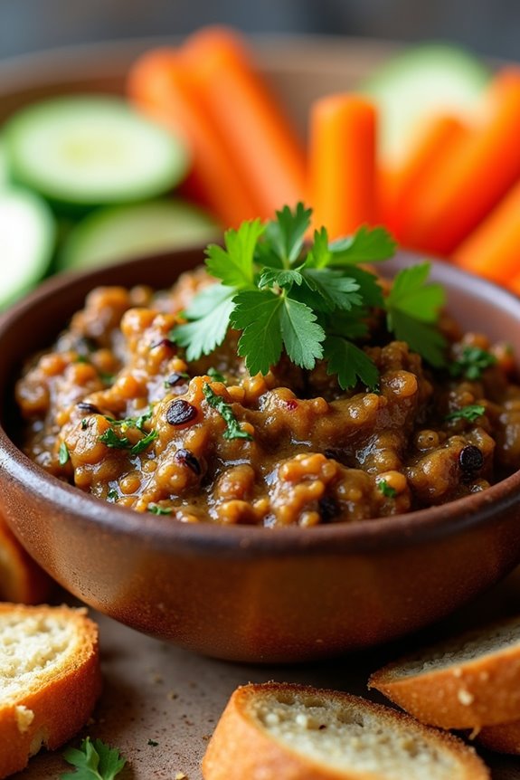 vibrant chilean eggplant dip